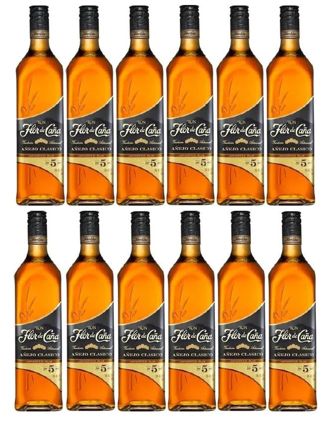 Ron Flor de Caña 5 años 1 LT- 12 UND